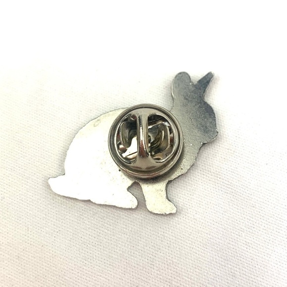 Enamel & Metal Bunny Rabbit Pin From England - Brown/Silver, 0.5” - Picture 4 of 4